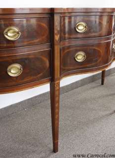 Antique Mahogany Federal Bow Front Sideboard Buffet  