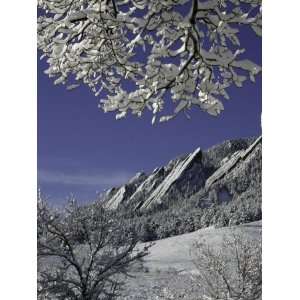  Winterscene of the Flatirons in Boulder, Colorado 
