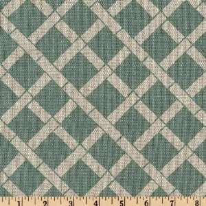   Cadence Lattice Robins Egg/Linen Fabric By The Yard Arts, Crafts