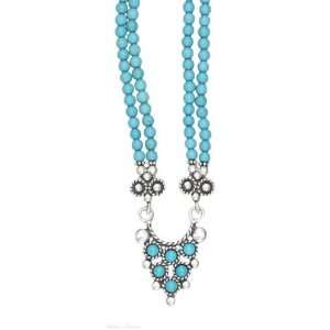  Sterling Silver Beaded Turquoise Necklace Jewelry