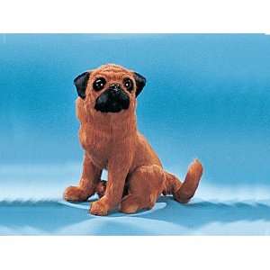  Small Pug Dog Lying Lifelike Figurine Model Collectible 