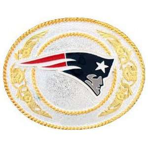   Patriots Gold and Silver Toned NFL Logo Buckle