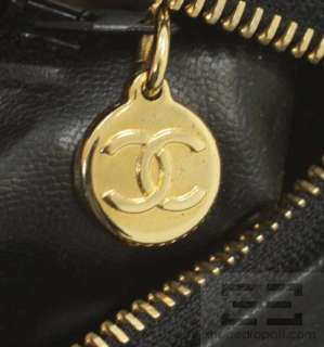 Chanel Vintage Black Quilted Leather & Gold Chain Strap Shoulder Bag 