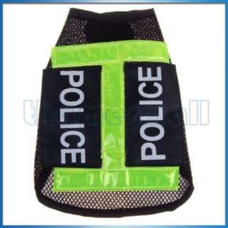 Pet Puppy Dog Costume Like Police Vest Uniform Coat Apparel Clothing 
