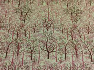 Tree Trees Forrest Nature Pink Print Cotton Fabric OOP  