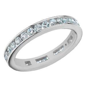 Anniversary Ring 1.0 Carat (ctw) in 14K White Gold Eternity Diamond 