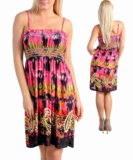 New Spaghetti Strap Summer Dress Print Plus Size XL 3XL  