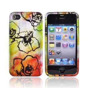   WATER COLOR FLOWERS for Verizon Apple iPhone 4 Hard Case Electronics
