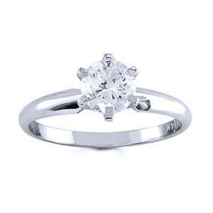  Platinum, Round Diamond Solitaire Engagement Ring (0.50 ct 