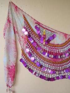 LUXURY Professional Sexy Belly Dance Hip Scarf Coin Chain Belt 