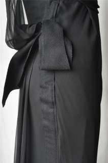 NINA RICCI Black SILK Long Dress Formal Gown NEW S  