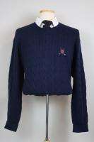 Polo Ralph Lauren Golf Navy Cable Knit Sweater XL EXC  