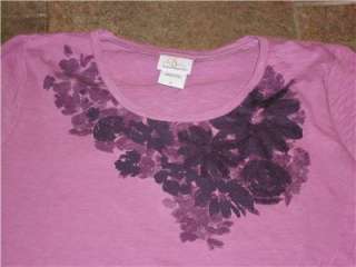 NWT Oh Baby Motherhood Maternity Purple Flower T Shirt Top S M L XL 