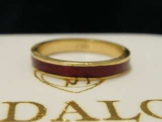 Designer Hildalgo 18k Yellow Gold Red Enamel Band Ring  