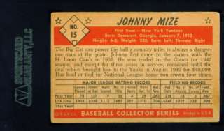1953 Bowman Black & White #15 JOHNNY MIZE Yankees SGC 50  