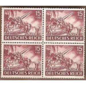  Postage Stamp Germany Heavy Artillery Scott B224 Block of 