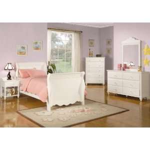  Pepper White 6 Pc Sleigh Bed Set by Coaster Fine Furniture 