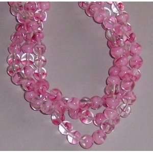  6mm Round Czech Glass Druk Beads   Crystal   Pink 50pc 