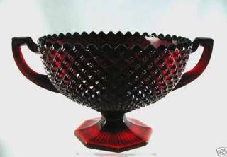 Westmoreland ENGLISH HOBNAIL Ruby Red Footed Bowl 8in  