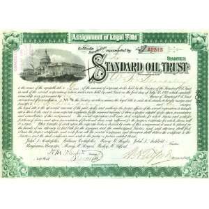   Oil Trust Stock Autographed by Henry M. Flagler