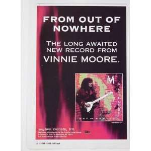 1996 Vinnie Moore Out Of Nowhere Album Print Ad (Music Memorabilia 