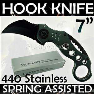 3pc Hunting Knives HOOK Blade Spring Assisted Pocket Knife SET PK6869 