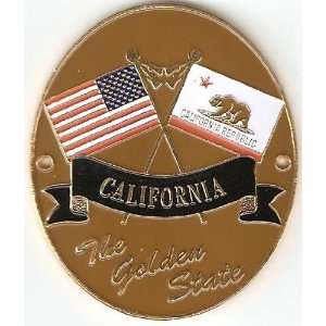   States of America Flags   Hiking Stick Medallion   The Golden State