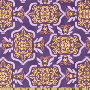  44 Wide Morning Tides Tribal Purple Fabric By The Yard 