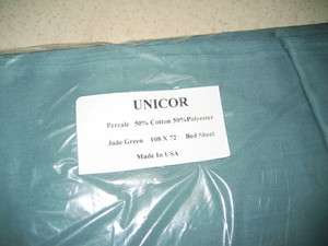 Hospital Bed Flat Sheets 72 X 108 Unicor Bedding Jade Green FREE 