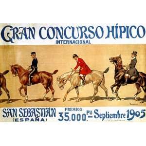  HORSE JOCKEY SAN SEBASTIAN GRAN CONCURSO HIPICO 1905 SPORT 