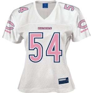  Girls Chicago Bears #54 Brian Urlacher White Pink Black 