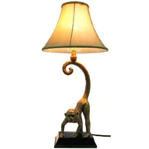    Bronzed Finish Long Tailed Monkey Table Lamp
