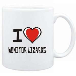   Mug White I love Monitor Lizards  Animals