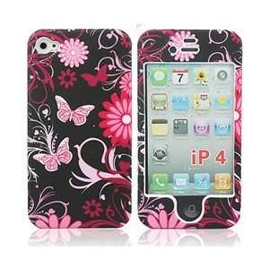  Front & Back Hard Case Cover for iPhone 4 4G OS Butterfly 