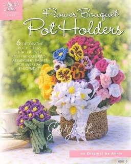 Flower Bouquet Pot Holders, Annies crochet patterns  