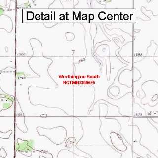  USGS Topographic Quadrangle Map   Worthington South 