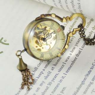   Necklace Pocket Watch Manmade Crystal Ball Vintage Style 1982  