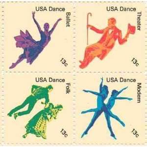  USA Dance Series Set of 4 x 13 Cent US Postage Stamps NEW 