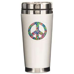  Ceramic Travel Drink Mug Tye Dye Peace Symbol Physchedelic 