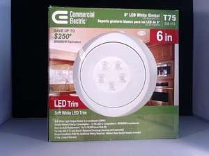   Electric 6 LED White Gimbal light with trim   RATED up to 50,000 hrs