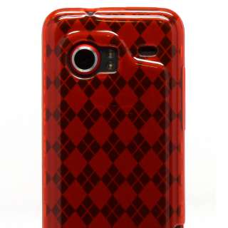 Red Argyle Candy Skin Case Cover HTC Droid Incredible  