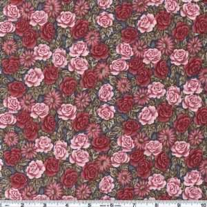  45 Wide Zen Rose Allover Blue Fabric By The Yard Arts 