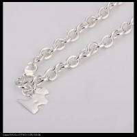 HTN48 silver dog pendant charm necklace  