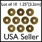 10 LARGE FENG SHUI COINS Lucky Chinese Fortune I Ching LOT Brass 