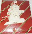 LENOX MERRILY YOURS HUNTER PORCELAIN SNOWMAN ORNAMENT NIP R $12