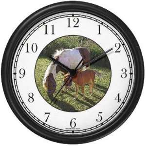  Mare & Foal Shetland Pony Horses (JP6) Wall Clock by 