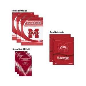 MISSISSIPPI STATE BULLDOGS Logo School Combo 8 Pack   (3) Two Pocket 