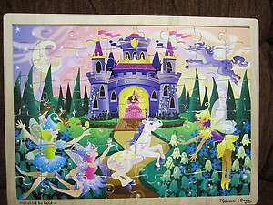 Jigsaw Puzzle by Melissa & Doug, 48 piece, Unicorn, Fairies, Castle 