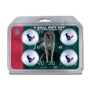  Houston Texans Divot Tool and 4 Golf Ball Gift Set