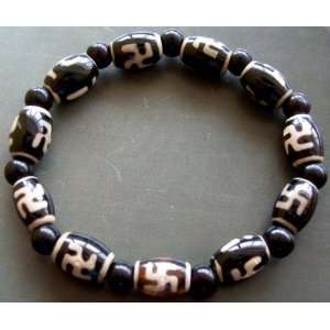  Tibetan Agate Gem Buddhist Beads Bracelet 